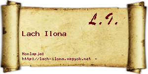 Lach Ilona névjegykártya